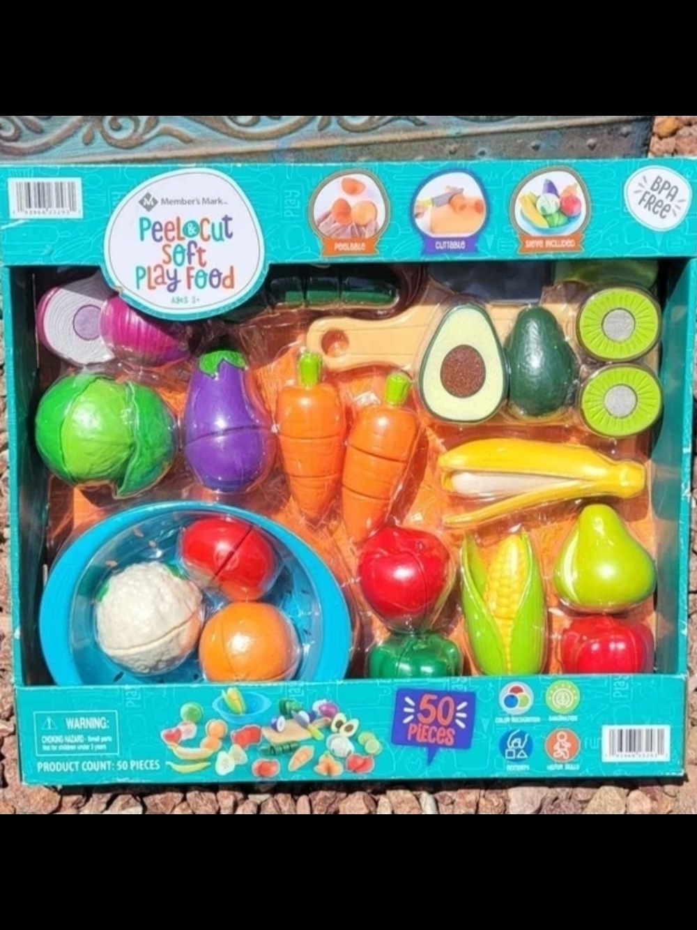 Kids Peel & Cut Soft Play Food Set - Multi-Color